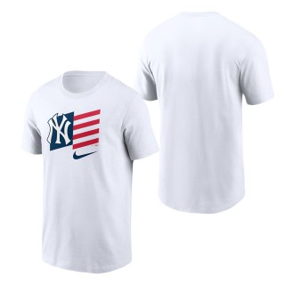 Men's New York Yankees Nike White Americana Flag T-Shirt
