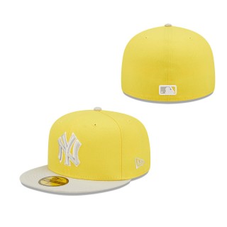 Men's New York Yankees Yellow Gray Spring Color Pack Two-Tone 59FIFTY Fitted Hat