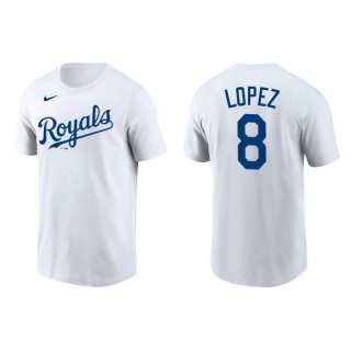 Nicky Lopez Kansas City Royals White Team Wordmark T-Shirt