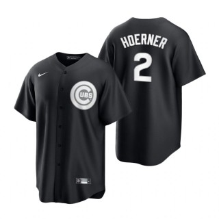 Nico Hoerner Cubs Nike Black White Replica Jersey