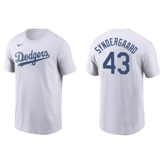 Noah Syndergaard Men's Los Angeles Dodgers Cody Bellinger Nike White Name & Number T-Shirt