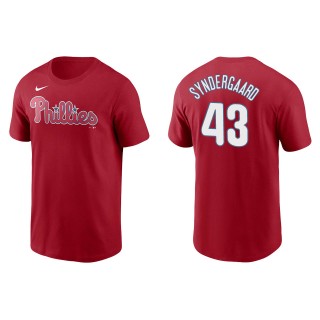 Men's Philadelphia Phillies Noah Syndergaard Red Name & Number T-Shirt