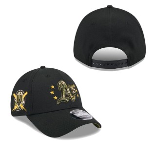 Oakland Athletics Black 2024 Armed Forces Day 9FORTY Adjustable Hat