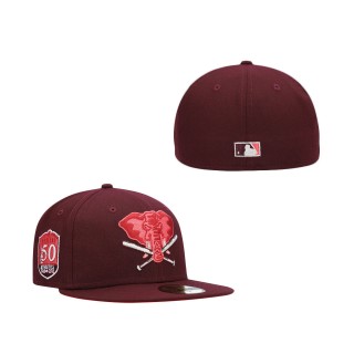 Oakland Athletics Color Fam Lava Red Undervisor Fitted Hat Maroon