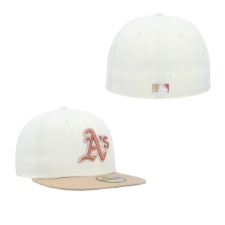 Oakland Athletics Cream Chrome Camel Rust Undervisor 59FIFTY Fitted Hat