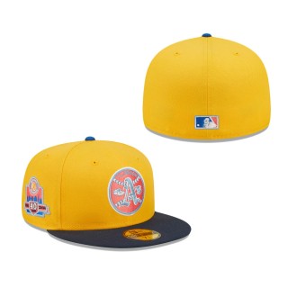 Men's Oakland Athletics Gold Azure 40th Anniversary Undervisor 59FIFTY Fitted Hat