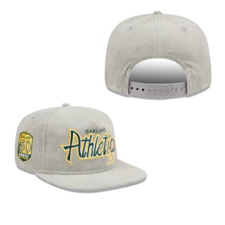 Oakland Athletics Gray Corduroy Golfer Adjustable Hat