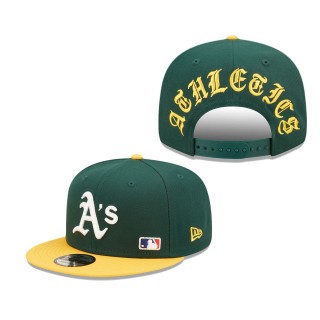 Men's Oakland Athletics Green Blackletter Arch 9FIFTY Snapback Hat