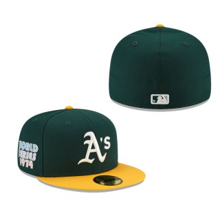 Men's Oakland Athletics Green Pop Sweatband Undervisor World Series 1974 Cooperstown Collection 59FIFTY Fitted Hat