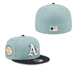 Oakland Athletics Light Blue Navy Beach Kiss 59FIFTY Fitted Hat