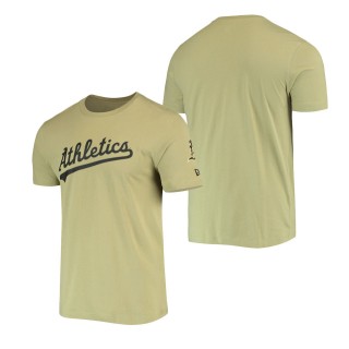 Oakland Athletics Olive Brushed Armed Forces T-Shirt