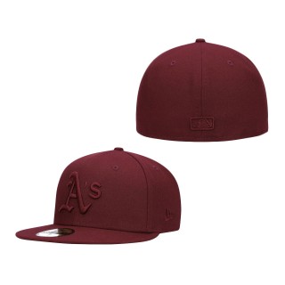 Oakland Athletics Oxblood Tonal 59FIFTY Fitted Hat Maroon