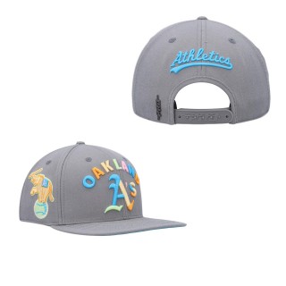 Oakland Athletics Pro Standard Washed Neon Snapback Hat Gray