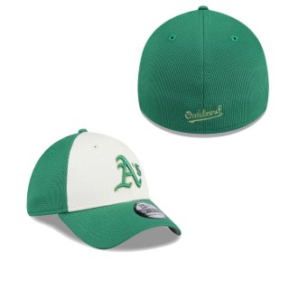 Oakland Athletics White Green 2024 St. Patrick's Day 39THIRTY Flex Fit Hat