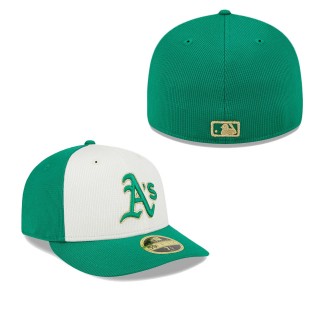 Oakland Athletics White Green 2024 St. Patrick's Day Low Profile 59FIFTY Fitted Hat