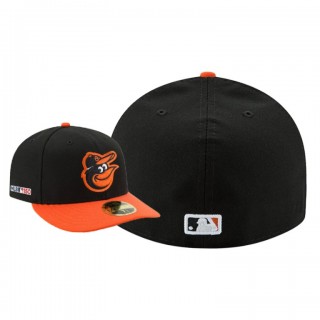 Men's Baltimore Orioles Black Orange MLB 150th Anniversary Patch Low Profile 59FIFTY Fitted Hat