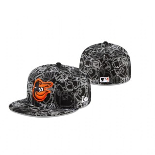 Orioles Black Cap Chaos 59FIFTY Fitted Hat