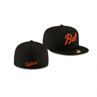 Orioles Ligature Black 59FIFTY Fitted Cap
