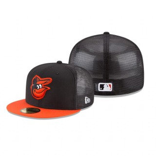 Orioles Black Replica Mesh Back Hat