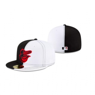 Orioles Split Crown Black White 59Fifty Fitted Hat