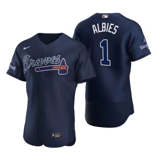 Ozzie Albies Atlanta Braves Navy Alternate 2021 World Series Champions Authentic Jersey