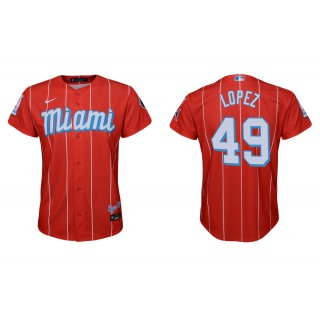 Youth Miami Marlins Pablo Lopez Red City Connect Replica Jersey