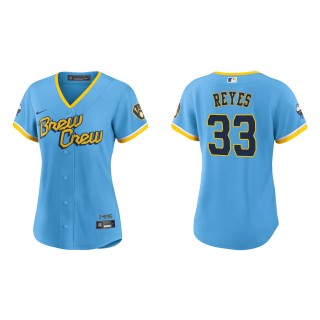 Pablo Reyes Women's Brewers Powder Blue 2022 City Connect Replica Jersey