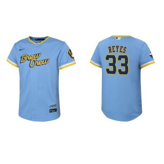 Pablo Reyes Youth Brewers Powder Blue 2022 City Connect Replica Jersey