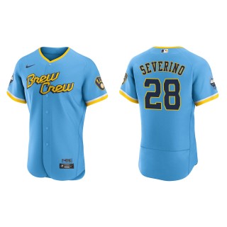 Pedro Severino Brewers Powder Blue 2022 City Connect Authentic Jersey