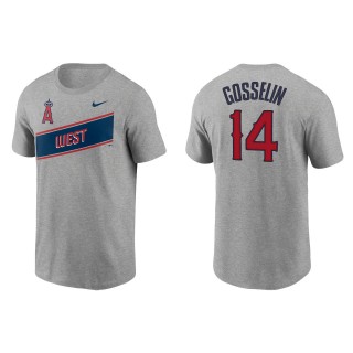 Men's Los Angeles Angels Phil Gosselin Gray Little League Classic Wordmark T-Shirt