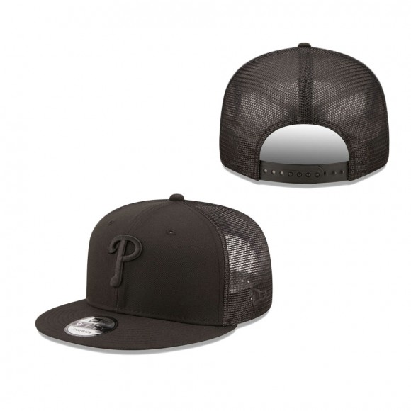 Men's Philadelphia Phillies Blackout Trucker 9FIFTY Snapback Hat