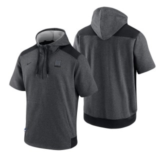 Men's Philadelphia Phillies Charcoal Black Authentic Collection Dry Flux Performance Quarter-Zip Short Sleeve Hoodie