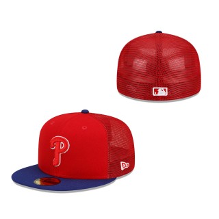 Philadelphia Phillies 2022 Batting Practice 59FIFTY Fitted Hat Red Royal