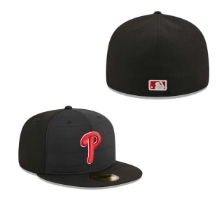 Philadelphia Phillies Quilt Fitted Hat Black