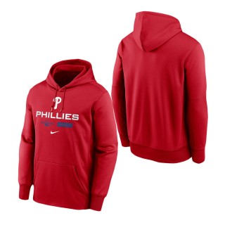 Men's Philadelphia Phillies Red 2022 Postseason Authentic Collection Dugout Pullover Hoodie