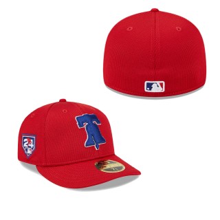 Philadelphia Phillies Red 2024 Spring Training Low Profile 59FIFTY Fitted Hat