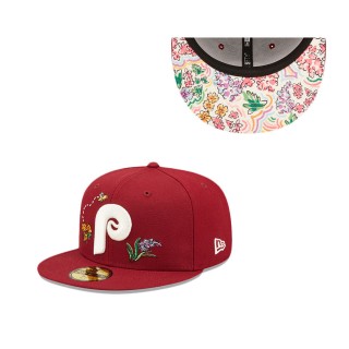 Philadelphia Phillies Watercolor Floral 59FIFTY Fitted Hat