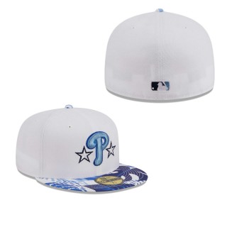 Philadelphia Phillies White Blue Flamingo 59FIFTY Fitted Hat