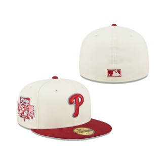 Men's Philadelphia Phillies White Burgundy Cooperstown Collection 1996 MLB All-Star Game Chrome 59FIFTY Fitted Hat