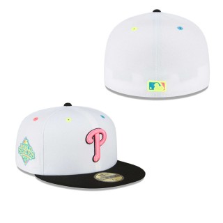 Men's Philadelphia Phillies White Neon Eye 59FIFTY Fitted Hat