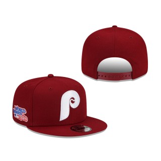 Phillies 1980 World Series Patch Up Snapback Hat Burgundy
