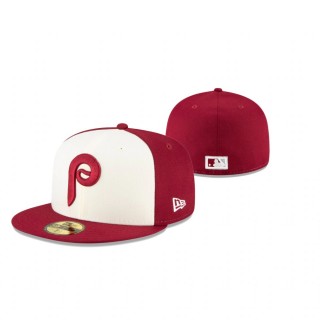 Phillies White Burgundy Cooperstown Collection Hat