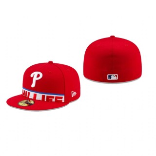 Phillies Red Dual Spirit 59FIFTY Fitted Hat