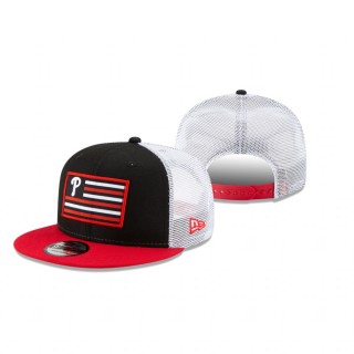 Philadelphia Phillies Black Red Flag 9FIFTY Trucker Hat