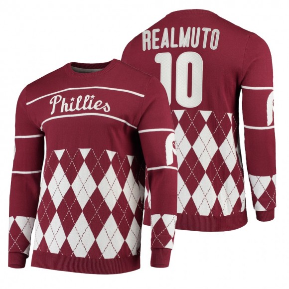 Philadelphia Phillies J.T. Realmuto Red 2021 Christmas Ugly Sweater