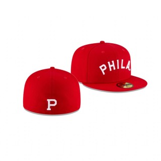 Phillies Red Ligature 59FIFTY Fitted Hat