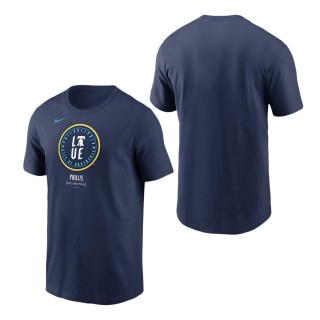 Philadelphia Phillies Navy 2024 City Connect Large Logo T-Shirt