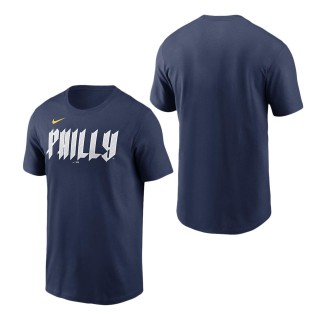 Philadelphia Phillies Navy 2024 City Connect Wordmark T-Shirt