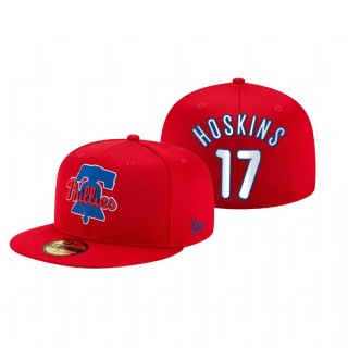 Phillies Rhys Hoskins Red 2021 Clubhouse Hat