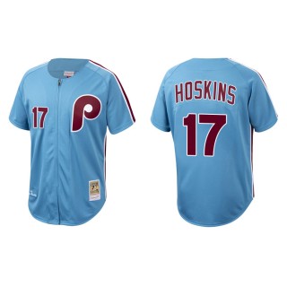 Philadelphia Phillies Rhys Hoskins Light Blue Authentic Cooperstown Collection Jersey